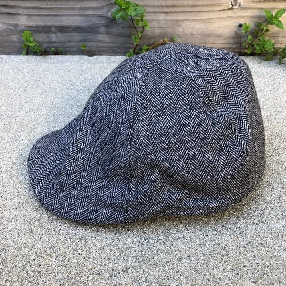 JAXON Wool Blend Cabbie Newsboy Hat Men's LARGE Wool Blend Grey Gatsby Cap